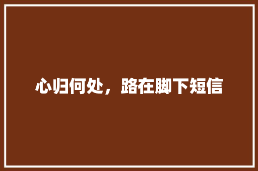 心归何处，路在脚下短信