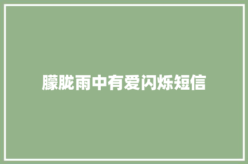 朦胧雨中有爱闪烁短信