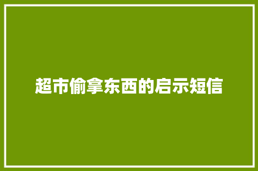 超市偷拿东西的启示短信