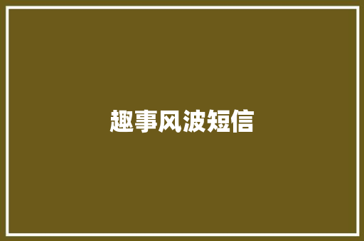 趣事风波短信