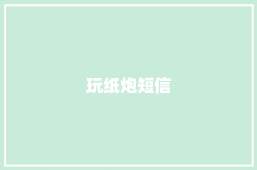 玩纸炮短信