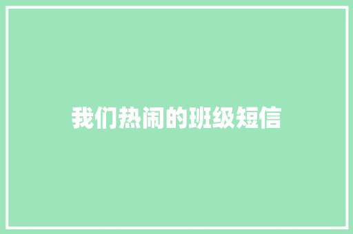 我们热闹的班级短信