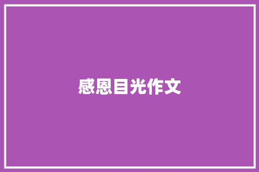 感恩目光作文