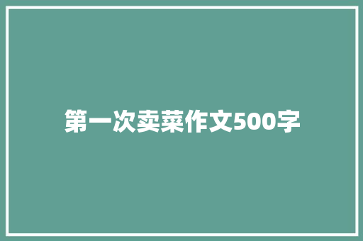 第一次卖菜作文500字