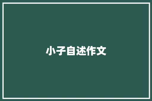 小子自述作文