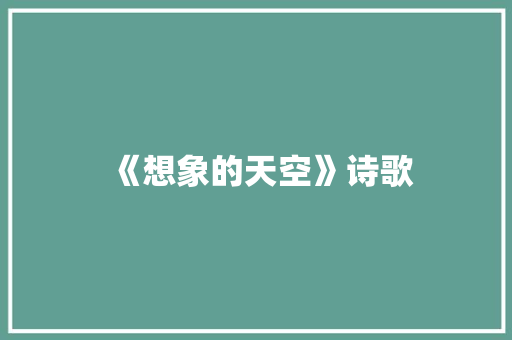 《想象的天空》诗歌