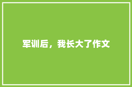 军训后，我长大了作文