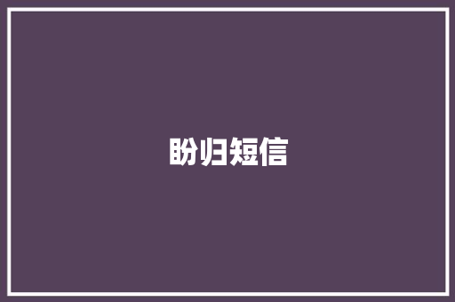 盼归短信