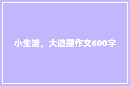 小生活，大道理作文600字