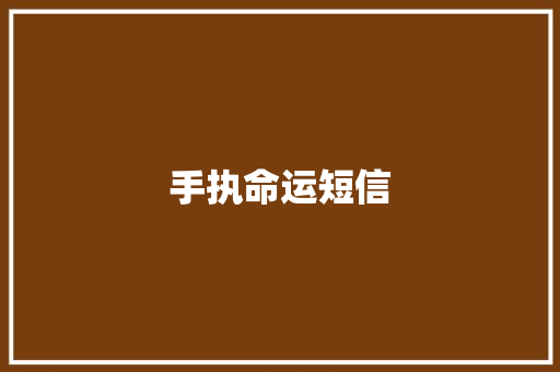 手执命运短信