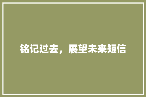 铭记过去，展望未来短信