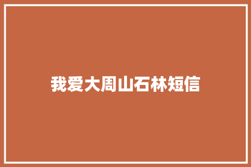 我爱大周山石林短信