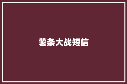 薯条大战短信