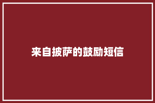 来自披萨的鼓励短信
