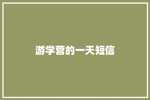 游学营的一天短信