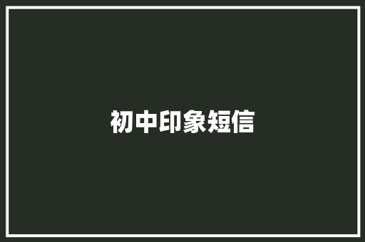 初中印象短信