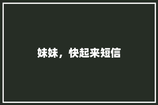 妹妹，快起来短信