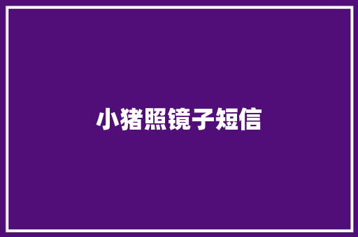 小猪照镜子短信
