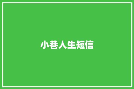 小巷人生短信