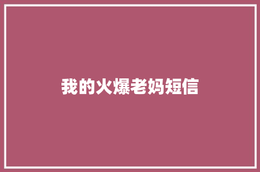 我的火爆老妈短信
