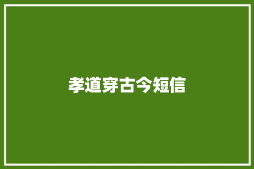 孝道穿古今短信