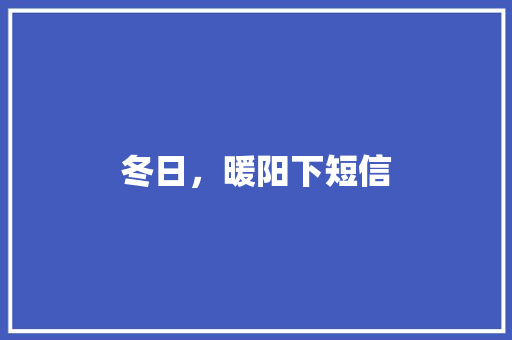冬日，暖阳下短信