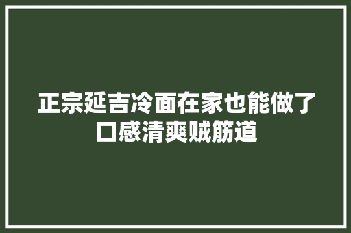正宗延吉冷面在家也能做了口感清爽贼筋道