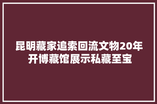 昆明藏家追索回流文物20年 开博藏馆展示私藏至宝