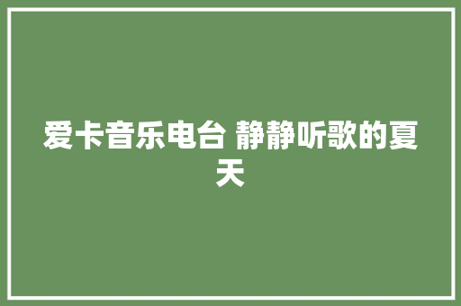 爱卡音乐电台 静静听歌的夏天 休闲娱乐