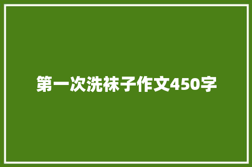 第一次洗袜子作文450字