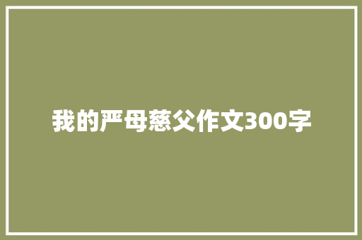 我的严母慈父作文300字