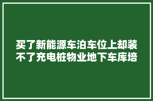 买了新能源车泊车位上却装不了充电桩物业地下车库培植时并未筹划充电线路