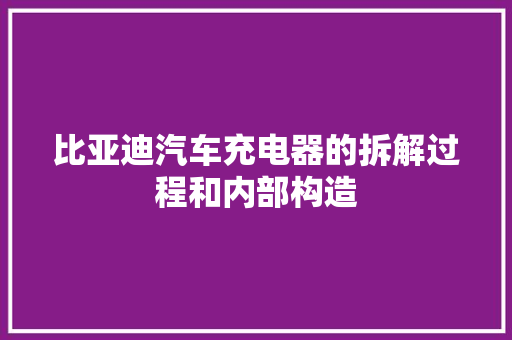 比亚迪汽车充电器的拆解过程和内部构造