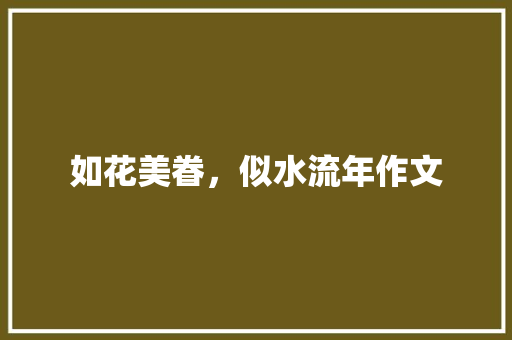 如花美眷，似水流年作文