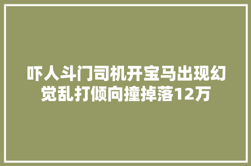 吓人斗门司机开宝马出现幻觉乱打倾向撞掉落12万