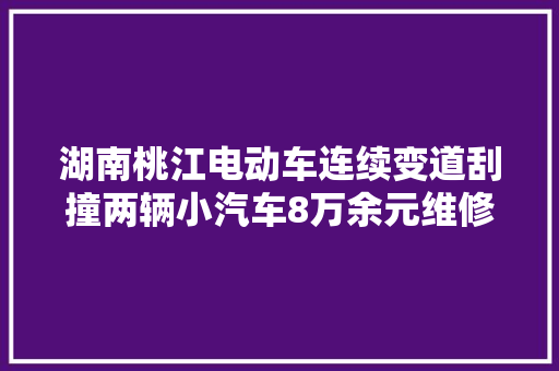 湖南桃江电动车连续变道刮撞两辆小汽车8万余元维修费该谁赔法院判了