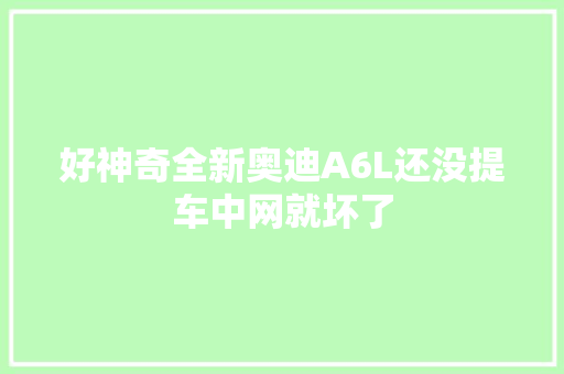 好神奇全新奥迪A6L还没提车中网就坏了