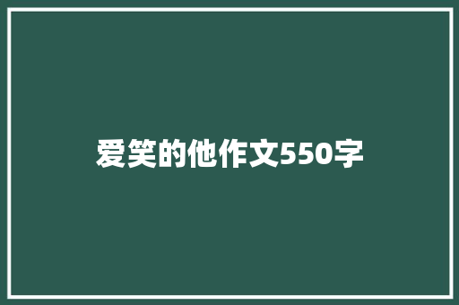 爱笑的他作文550字