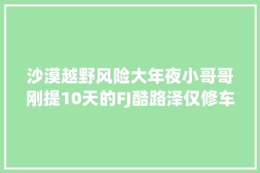 沙漠越野风险大年夜小哥哥刚提10天的FJ酷路泽仅修车就要15万
