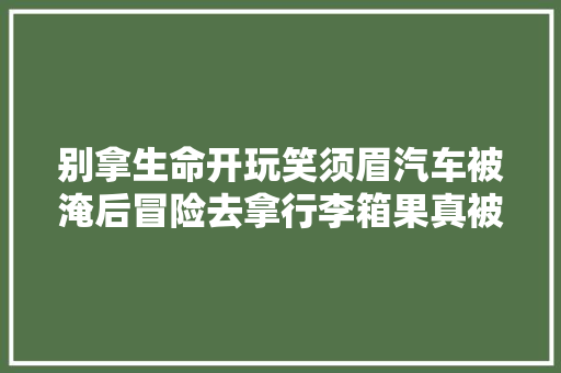 别拿生命开玩笑须眉汽车被淹后冒险去拿行李箱果真被困了
