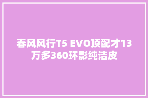 春风风行T5 EVO顶配才13万多360环影纯洁皮