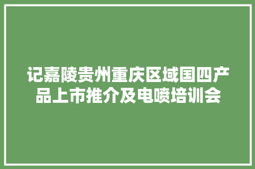 记嘉陵贵州重庆区域国四产品上市推介及电喷培训会