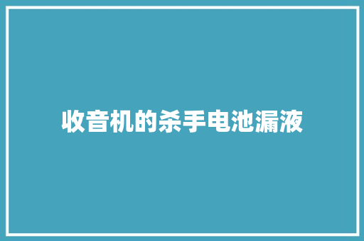 收音机的杀手电池漏液
