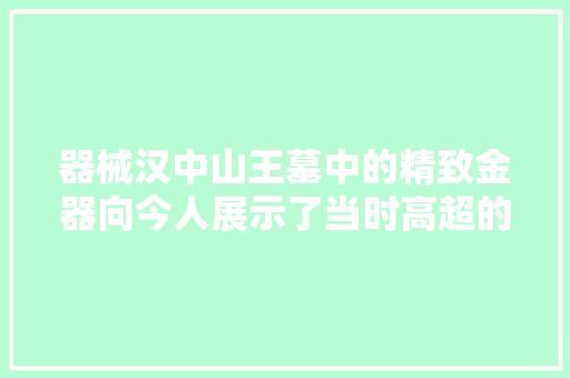 器械汉中山王墓中的精致金器向今人展示了当时高超的手工艺水平