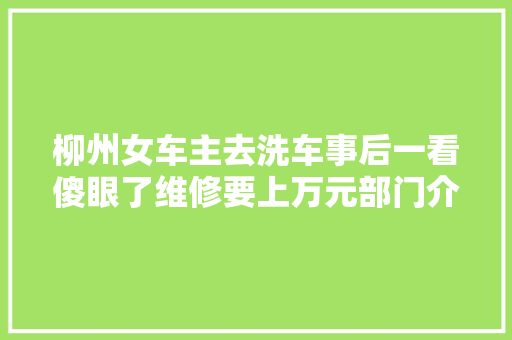 柳州女车主去洗车事后一看傻眼了维修要上万元部门介入查询访问