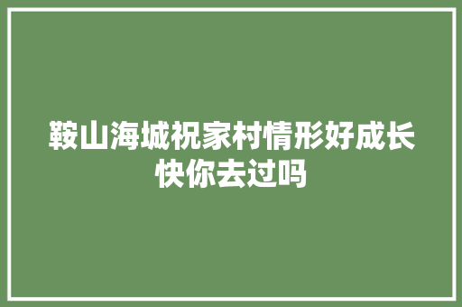 鞍山海城祝家村情形好成长快你去过吗
