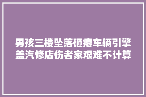 男孩三楼坠落砸瘪车辆引擎盖汽修店伤者家艰难不计算索赔