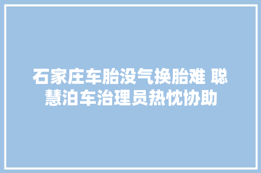 石家庄车胎没气换胎难 聪慧泊车治理员热忱协助