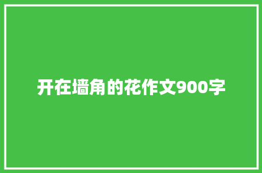 开在墙角的花作文900字