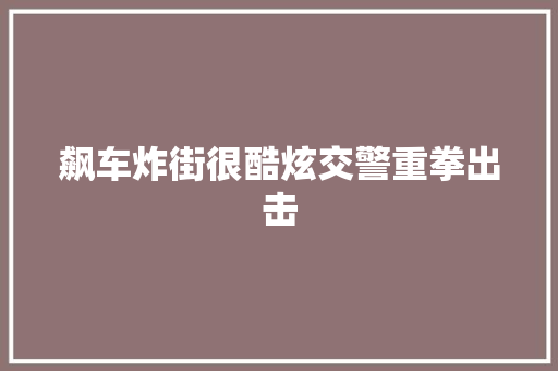 飙车炸街很酷炫交警重拳出击